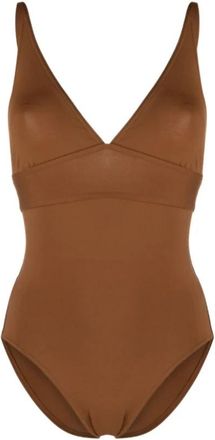 Eres Karamel V-hals badpak - Dames - Badpakken - Bruin - M - Spandex - Badmode