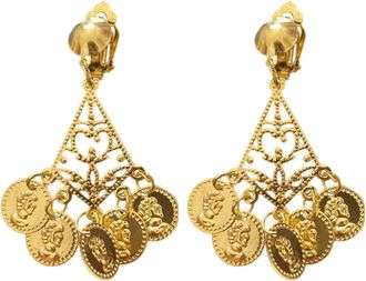 Generic Belly Dance Jewelry A Pair Of Earrings Dancing Gold Belly Dance Gold Jewelry Earrings Stone Stud Post Earrings (A, 7x5x1cm)