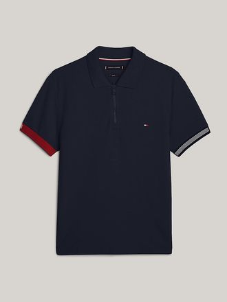 Tommy Hilfiger Mens Slim Fit Flag Tipped Polo - Blue - XXL