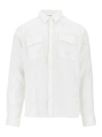 C.P. Company C. P. Company White Linen Long-Sleeved Shirt