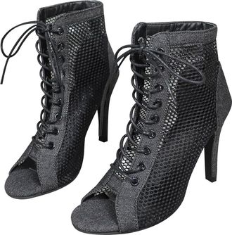 Generic Womens Heels 5.5 Foreign Trade Large Size Fashion Fish Mouth High Heels 10cm/3.94in Slip On Shoes for Women (Black, 7.5)