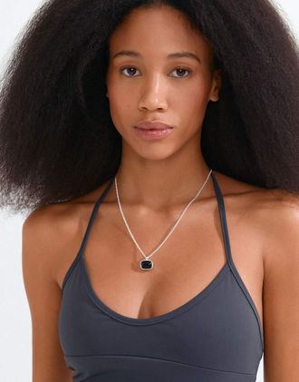Pilgrim Now collana placcata in argento-Nero