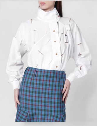 Vivienne Westwood halston shirt featuring cut-out design and high collar