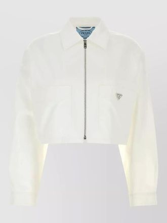 Prada cropped jacket buttoned cuffs front pockets