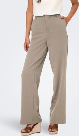 Only Anzughose ONLY ONLHATTIE-LANA HW W MEL PANT TLR NOOS, Damen, Gr. 36, L&auml;nge 32, taupe gray detail:melange, Web, Obermaterial: 80% Polyester, 15% Viskos