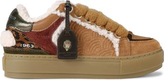 Kurt Geiger Womens Suede Southbank Tag Sneakers - Brown - Size UK 3