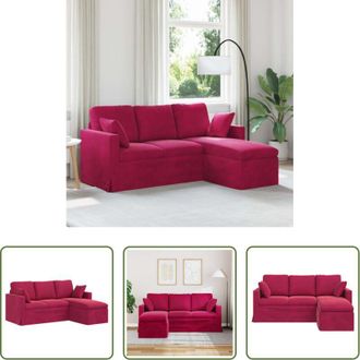 vidaXL vidaXL Divano ergonomico - Divano Rosso Vino 198 x 134 x 80 cm Velluto