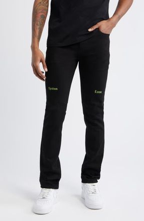 Rta Bryant Digital Cross Skinny Jeans in Black Green Digital Cross at Nordstrom, Size 29