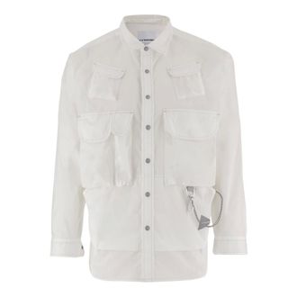 And Wander Casual Shirts, male, White, Size: XL Mixed-Cotton Shirt with Multiple Pockets