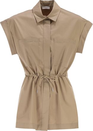 PESERICO Peserico Stretch Cotton Blouse With Drawstring Waist