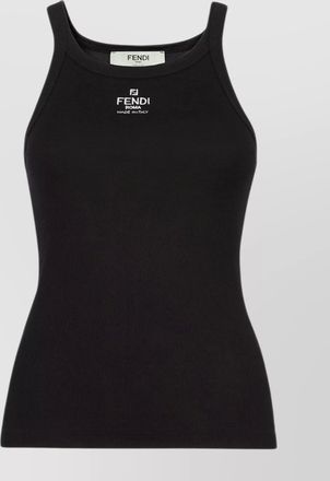 Fendi ribbed sleeveless stretch tank top