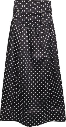 Ganni Polka dot Satin Maxi Skirt - Black - 38 (UK10 / S)