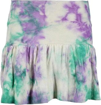 Laneus Tie-Dye Mini Skirt with Flared Hem