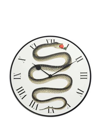 Fornasetti snake-motif wall clock - unisex - Iron/Aluminium/Acrylonitrile Butadiene Styrene (ABS)/Brass/MDF Wood - One Size - White