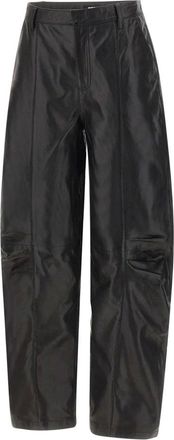 Rotate Wide Leather Cargo Trousers - female - ROTATE Birger Christensen - Leather Trousers - Black - XS - Trousers