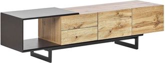 Beliani Beliani - Modern tv Stand Media Unit Cabinet 2 Drawers 2 Shelves Black Light Wood Fiora