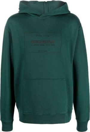 Zadig&Voltaire logo-print hoodie - men - Cotton - M - Green
