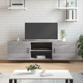Berkfield Home TV Cabinet Grey Sonoma 150x30x50 cm Engineered Wood | Size: 150 x 30 x 50 cm