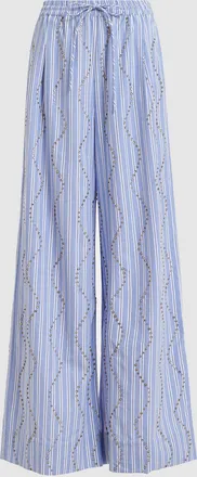 Essentiel Pantalon Jendall Blanc Bleu Clair
