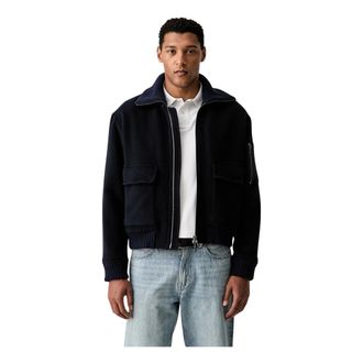 Paul & Shark Wool and Cashmere Bomber Jacket - Heren - Winterjassen - Blauw - XL - Wol - Jassen