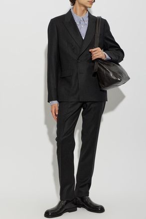 Paul Smith Wool Pleat-front Trousers, Mens, Grey