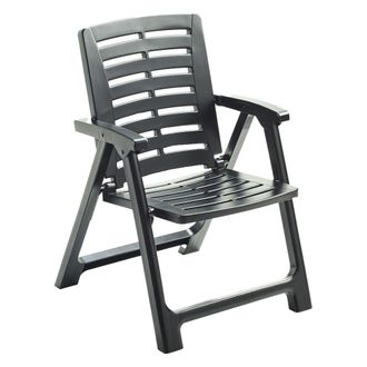 Dmora Silla De Exterior Wadley, Una Silla, Respaldo Reclinable Made In Italy, Multiposici&oacute;n, Negro Antracita