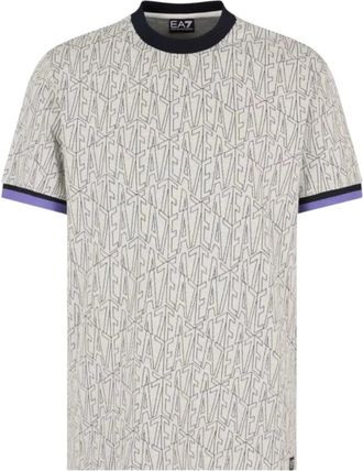 Emporio Armani Emporio Armani Ea7, Tops, Heren, Beige, L, Beige T-shirt met korte mouwen van Ea 7