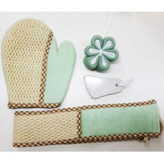 Trade Shop Trade Shop - Set 4pz Bagno Effetto Massaggio Doccia Guanto Pietra Pomice Spugnetta Rilassante