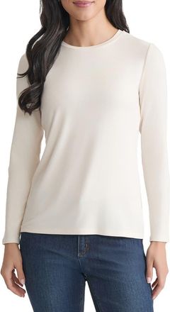 Jones New York Crewneck Long Sleeve T-Shirt in Jones White at Nordstrom, Size X-Small
