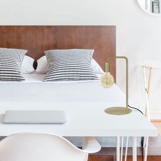 Tosel Lampe bureau metal Alt.45cm dorado Pantalla: bombilla