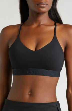 Nike Indy Light Support Padded Adjustable Sports Bra in 010 Black/black at Nordstrom, Size X-Small