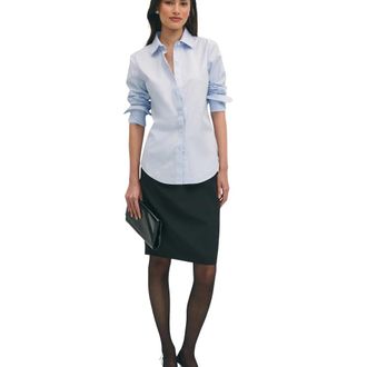 Brooks Brothers Klassiek gesneden non-iron Oxford overhemd met forward point kraag - Dames - Overhemden - Blauw - 3XS - Katoen - Overhemden