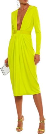 Cushnie et Ochs Neon Deep V MIdi Dress Size M