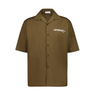 Off-white Heren, Overhemden, Groen, Maat: S Katoen