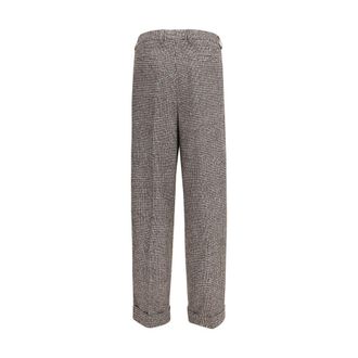 Dolce & Gabbana Prince of Wales Alpaca Blend Trousers - Brown