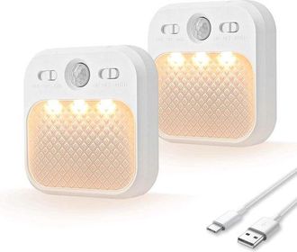 No Brand Luz Nocturna Led Con Detector De Movimiento Y Recargable Por Usb Regulable Y De Bajo Consumo