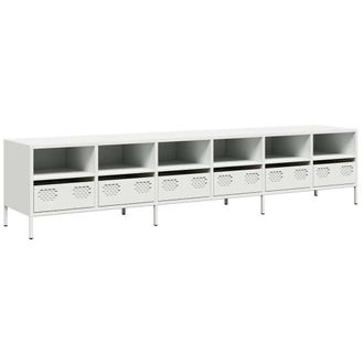 Berkfield Home TV Cabinet White 202x39x43.5 cm Cold-rolled Steel