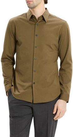 Theory Sylvain ND Structure Knit Button-Up Shirt in Duffle - 2Gy at Nordstrom Rack, Size Medium