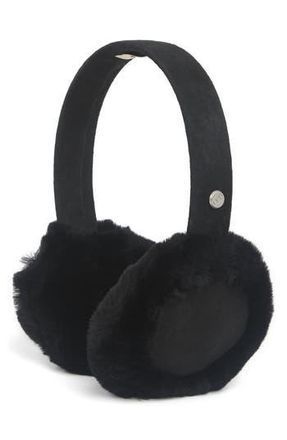 UGG Genuine Shearling Earmuffs in Black at Nordstrom Rack