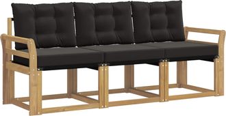 vidaXL Conjunto De Sof&aacute;s De Exterior 3 Uds. Blanco Y Negro Vidaxl