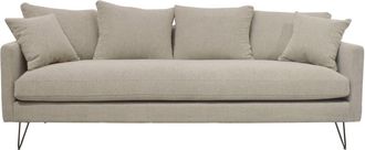 DRAWER Sof&aacute; cama 4 plazas tejido con patas metalicas negras - Natural