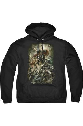 Gildan Justice League of America Aftermath Adult Pull Over Hoodie / Hooded Sweatshirt