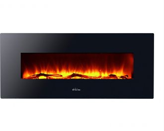 Purline Purline - Chimenea El&eacute;ctrica Panor&aacute;mica De Cristal Templado Negro