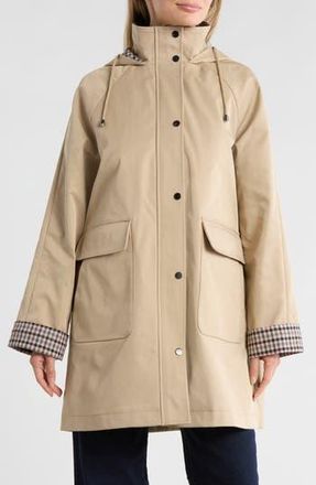 Bernardo Hooded Rain Coat in Khaki at Nordstrom Rack, Size X-Large