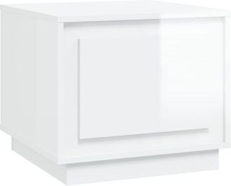 vidaXL Vidaxl - Mesa de centro madera contrachapada blanco brillo 51x50x44 cm