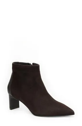Bruno Magli Fiama Pointed Toe Bootie in Dark Brown Suede at Nordstrom, Size 10.5