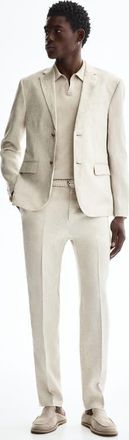 H&M Slim-fit Linen Suit Pants in Light Beige at Nordstrom, Size 34