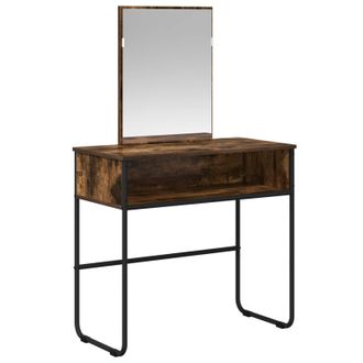 vidaXL Mesa Tocador Con Estante Roble Ahumado 81 X 40 X 131 Cm Vidaxl