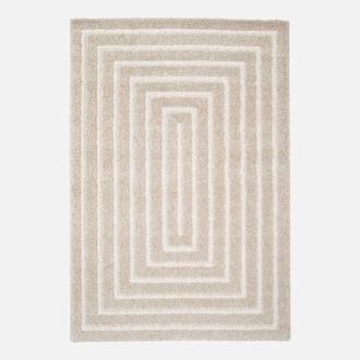 Sweeek Alfombra Interior Con Dise&ntilde;o De Rect&aacute;ngulo Beige Y Crema