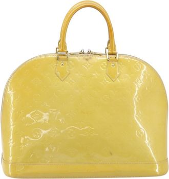 Louis Vuitton Alma Handbag Monogram Vernis Yellow Patent_Leather Handbag (Pre-Owned)